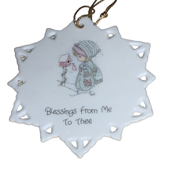 Precious Moments Snowflake Christmas Ornaments Set of 5 - Picture 2 of 9